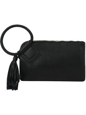 Women's Black Leather Formal Purse Wristlet Wallet Casual Evening Handbag